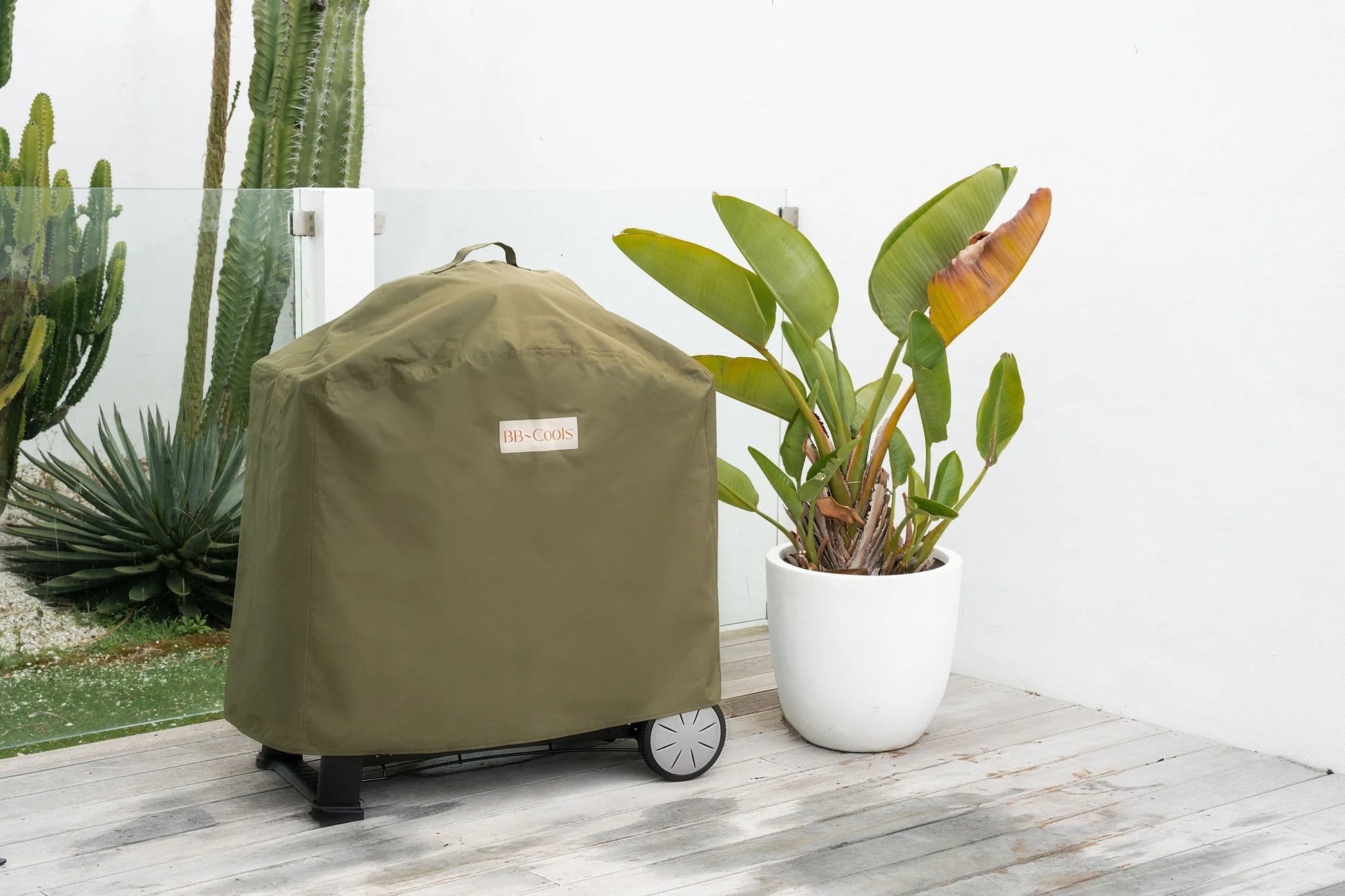 Luxury dark green BBQ cover